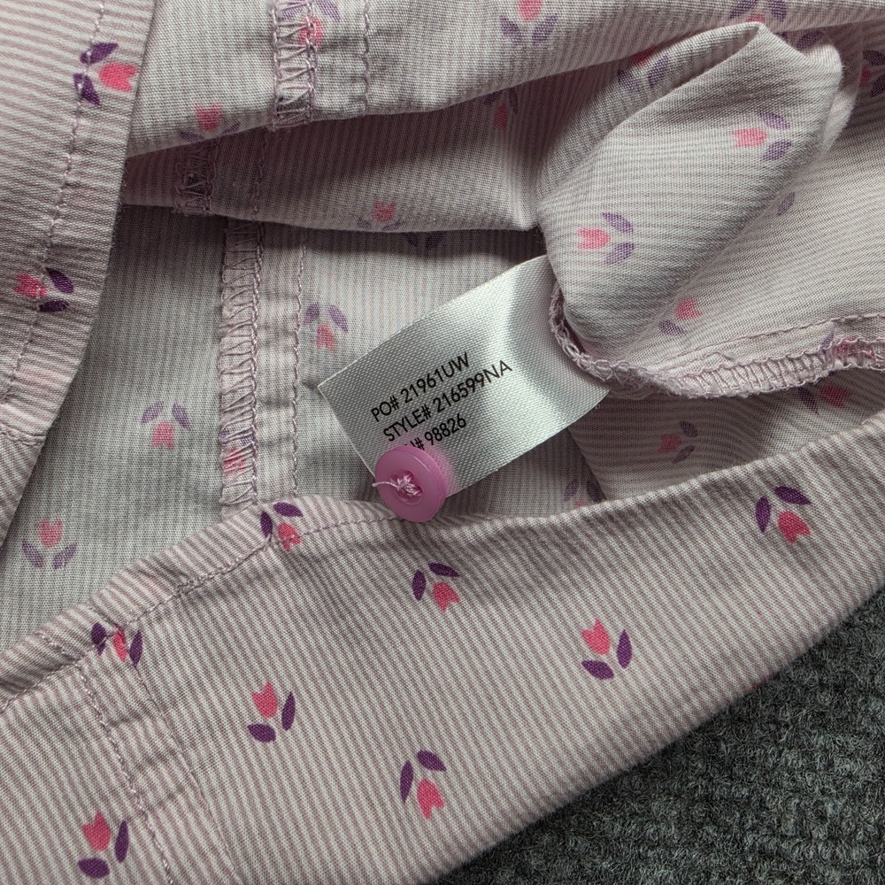 US Polo Assn Womens XL Pink Stripe Tulip Floral Long Sleeve Button Shirt - Picture 4 of 10